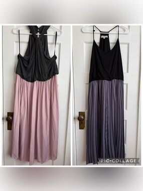 EUC Bundle of 2 LOFT Mixed Media Midi Dresses // Size XL